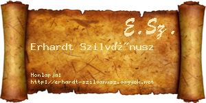 Erhardt Szilvánusz névjegykártya